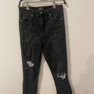 Abercrombie & Fitch Black Denim Ripped Skinny Jeans
